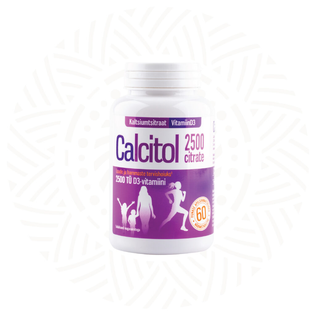 Calcitol citrate 2500 bottle for strong bones and healthy teeth
